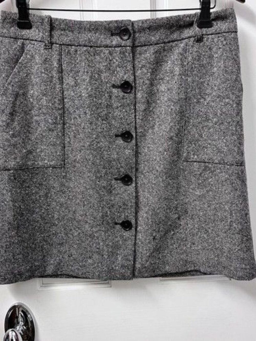 Skirt Eddie Bauer Wool Mercer Fit Size 4 Womens Button Retro Glam Workwear Lined